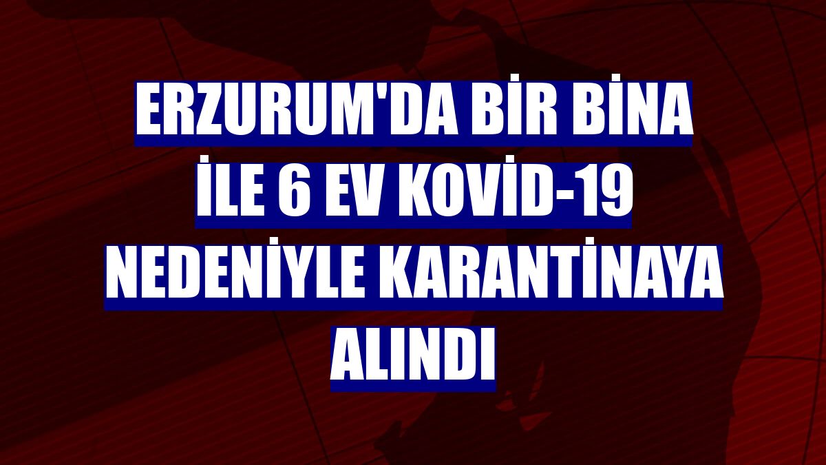Erzurum'da bir bina ile 6 ev Kovid-19 nedeniyle karantinaya alındı
