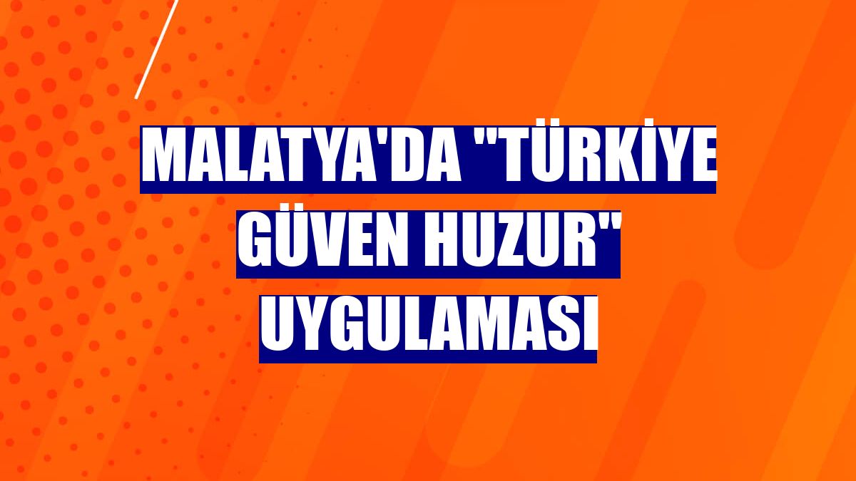Malatya'da "Türkiye Güven Huzur" uygulaması