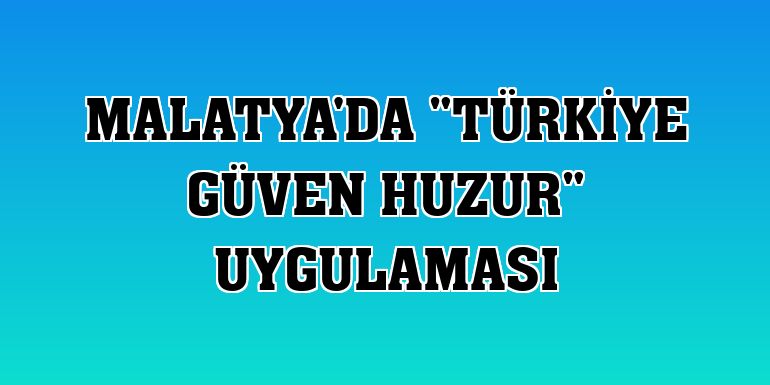 Malatya'da 'Türkiye Güven Huzur' uygulaması
