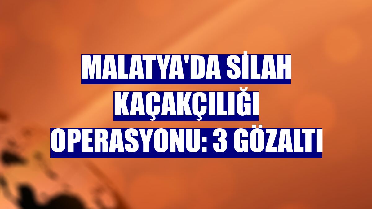 Malatya'da silah kaçakçılığı operasyonu: 3 gözaltı