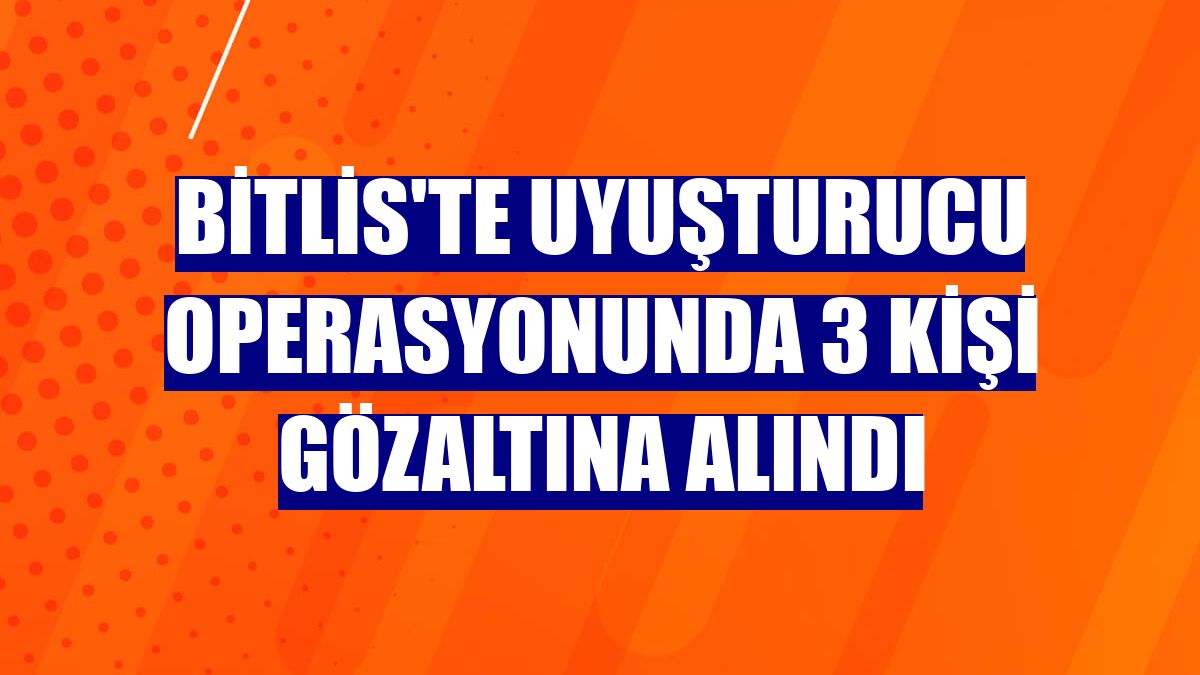Bitlis'te uyuşturucu operasyonunda 3 kişi gözaltına alındı