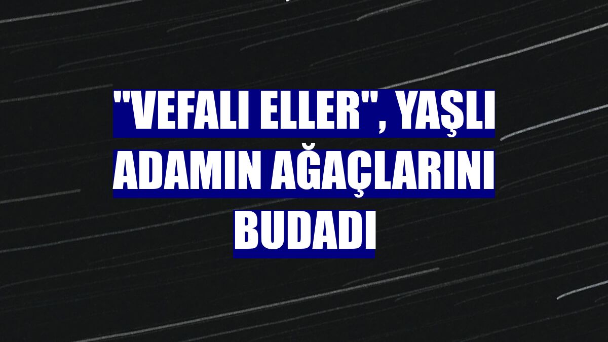 "Vefalı eller", yaşlı adamın ağaçlarını budadı