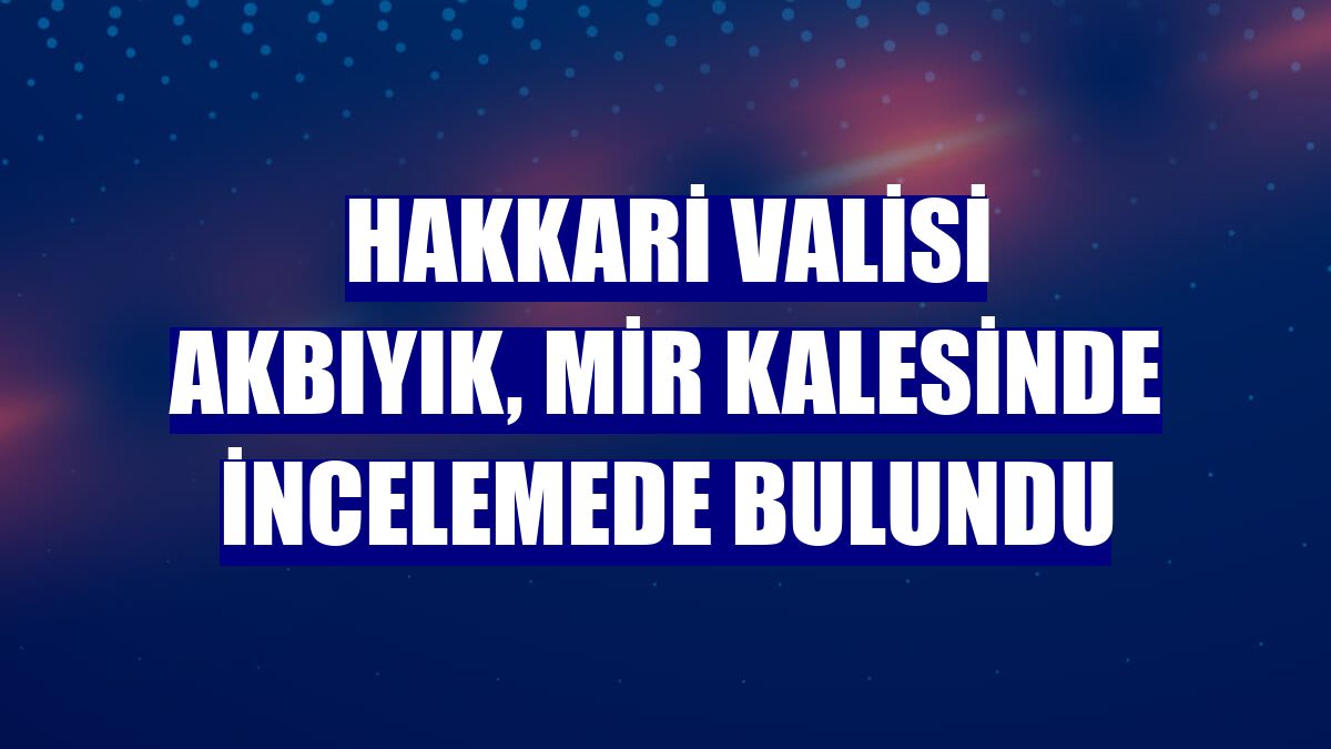Hakkari Valisi Akbıyık, Mir Kalesinde incelemede bulundu