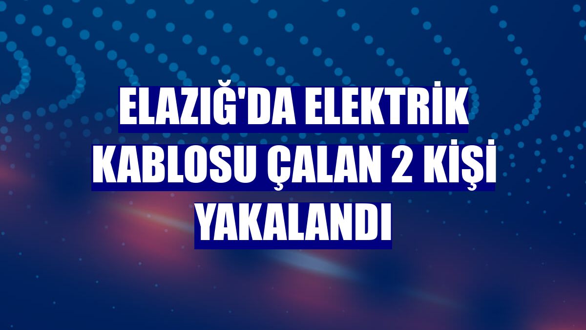 Elazığ'da elektrik kablosu çalan 2 kişi yakalandı