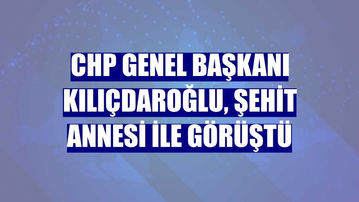 CHP Genel Başkanı Kılıçdaroğlu, şehit annesi ile görüştü