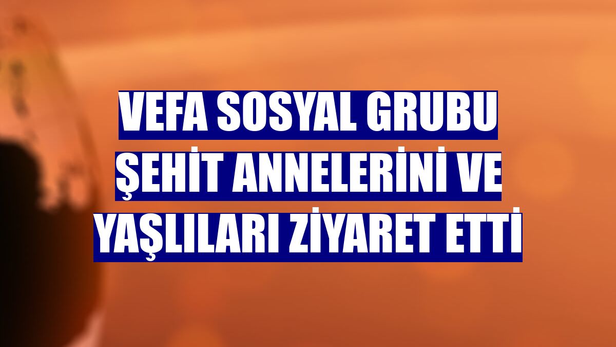 Vefa Sosyal Grubu şehit annelerini ve yaşlıları ziyaret etti
