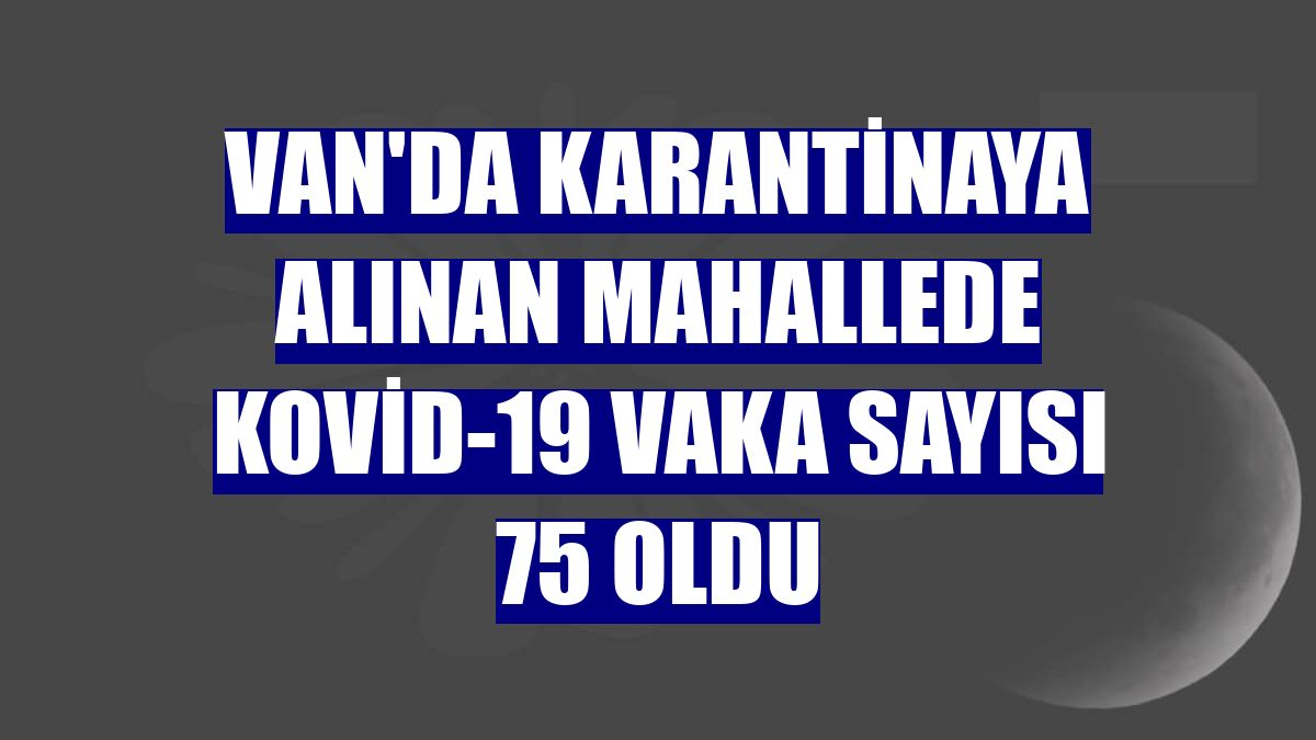 Van'da karantinaya alınan mahallede Kovid-19 vaka sayısı 75 oldu