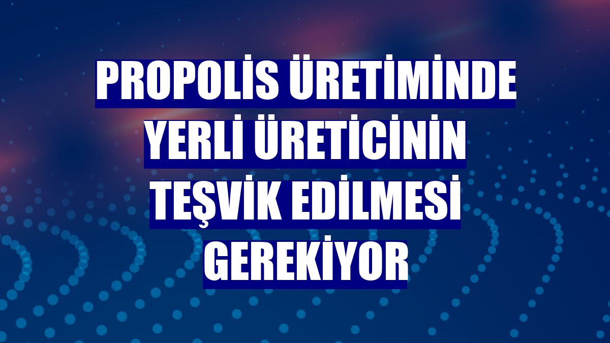 Propolis üretiminde yerli üreticinin teşvik edilmesi gerekiyor