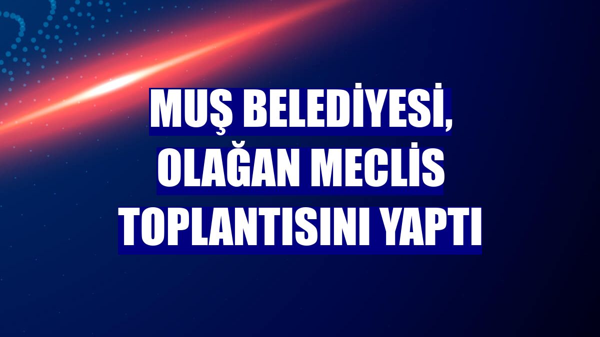 Muş Belediyesi, olağan meclis toplantısını yaptı