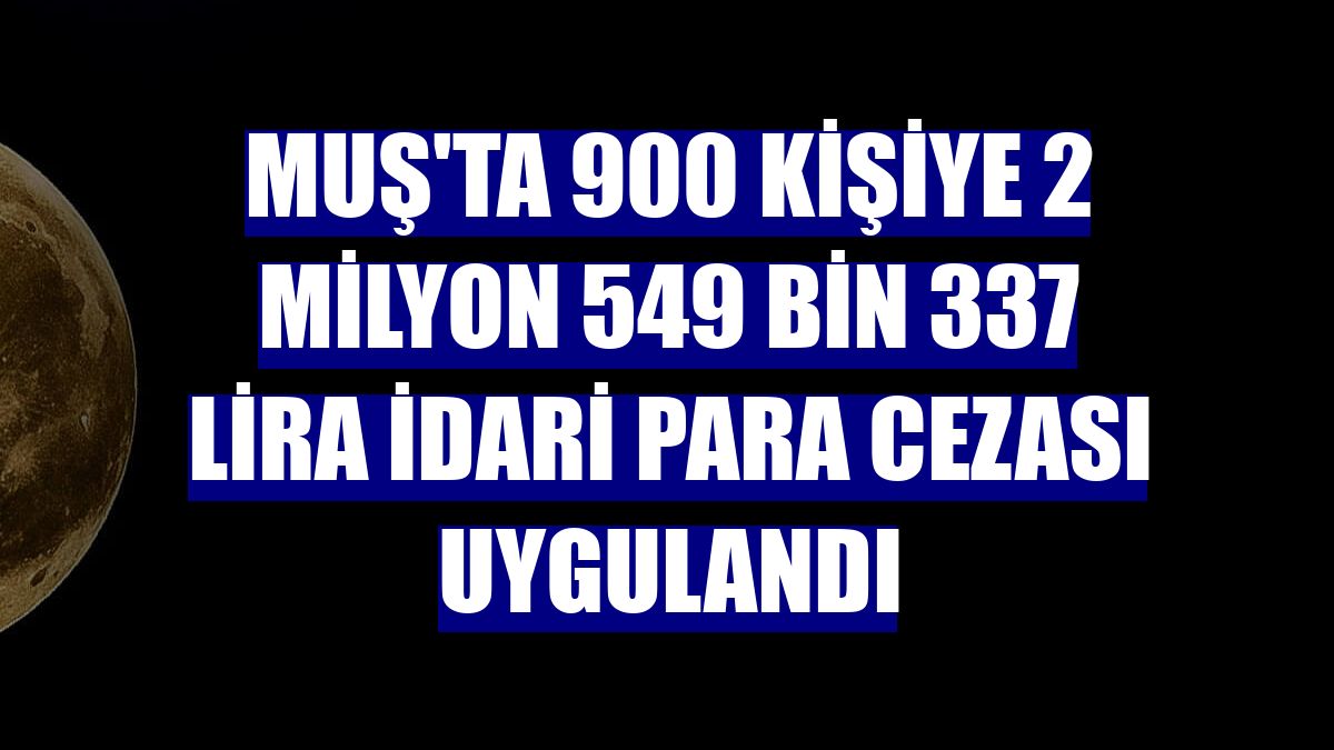 Muş'ta 900 kişiye 2 milyon 549 bin 337 lira idari para cezası uygulandı