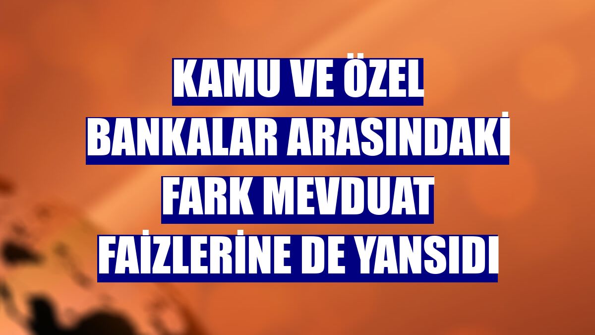 Kamu ve özel bankalar arasındaki fark mevduat faizlerine de yansıdı