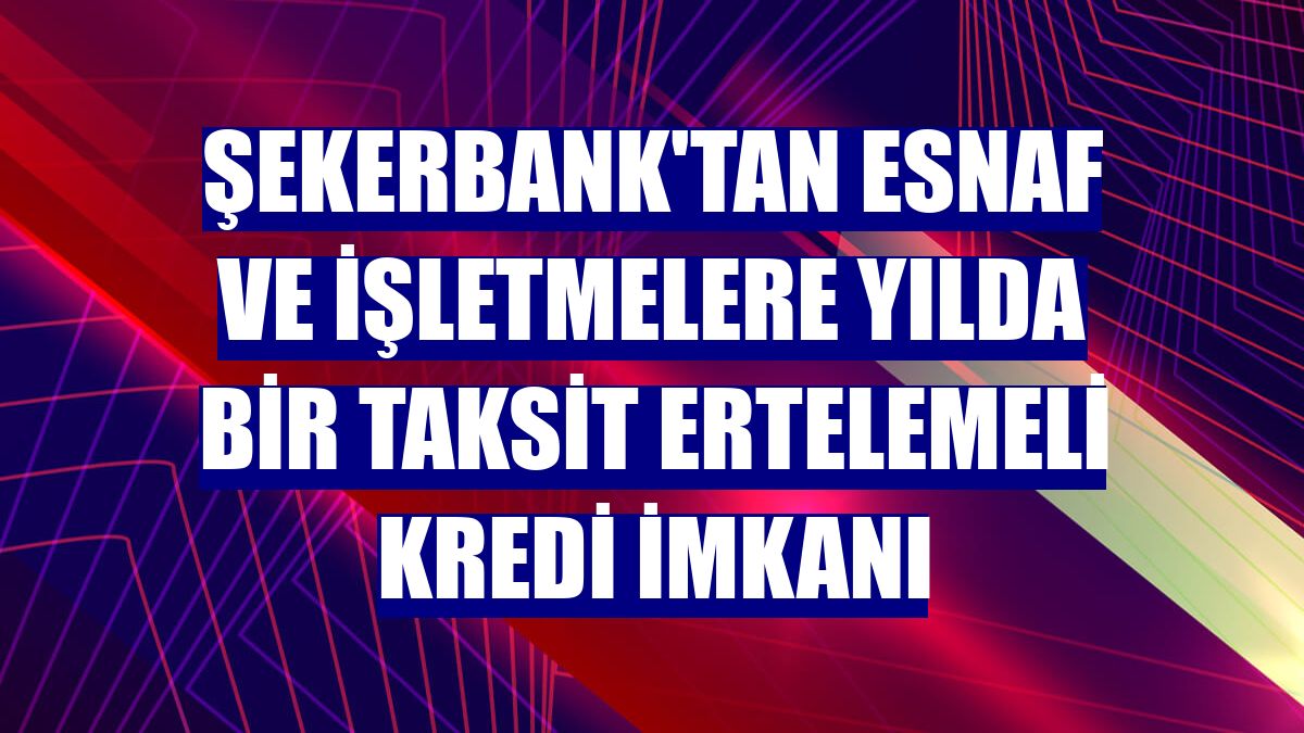 Şekerbank'tan esnaf ve işletmelere yılda bir taksit ertelemeli kredi imkanı