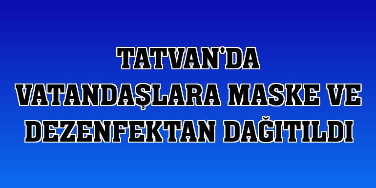 Tatvan'da vatandaşlara maske ve dezenfektan dağıtıldı