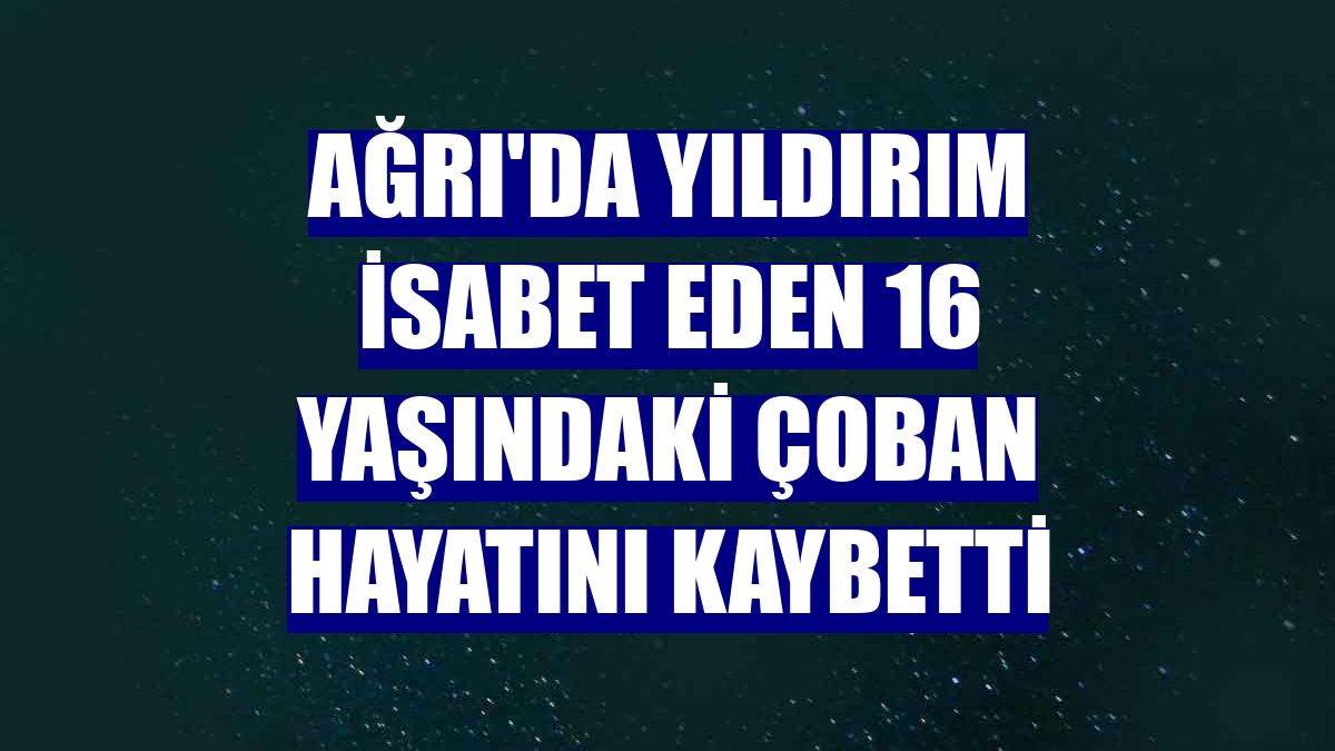 Ağrı'da yıldırım isabet eden 16 yaşındaki çoban hayatını kaybetti