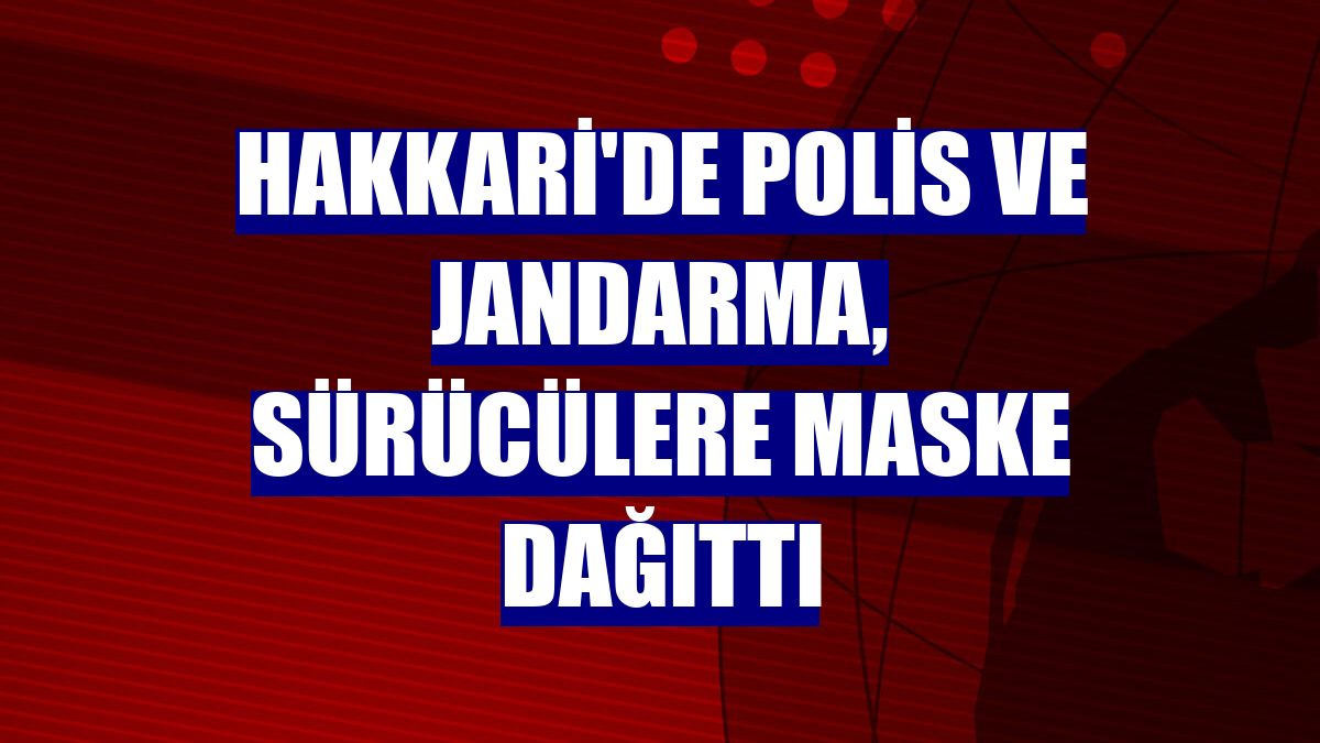 Hakkari'de polis ve jandarma, sürücülere maske dağıttı