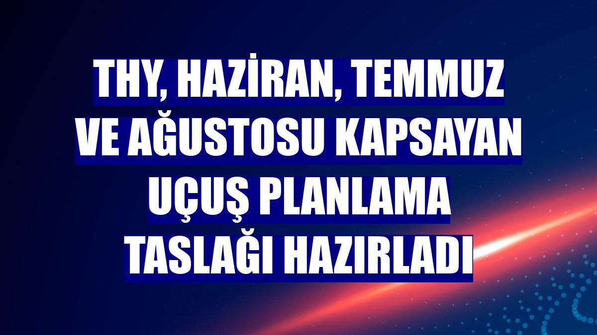 THY, haziran, temmuz ve ağustosu kapsayan uçuş planlama taslağı hazırladı
