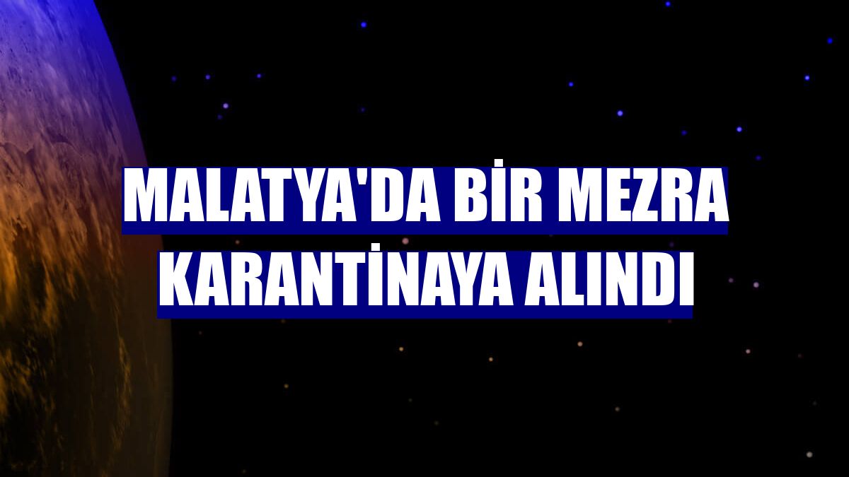 Malatya'da bir mezra karantinaya alındı