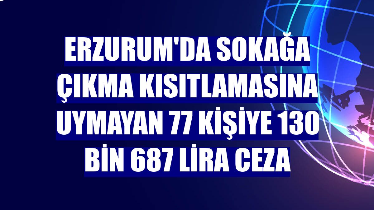 Erzurum'da sokağa çıkma kısıtlamasına uymayan 77 kişiye 130 bin 687 lira ceza