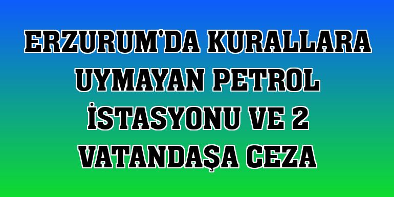 Erzurum'da kurallara uymayan petrol istasyonu ve 2 vatandaşa ceza