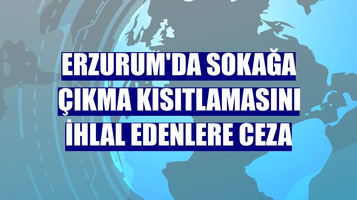 Erzurum'da sokağa çıkma kısıtlamasını ihlal edenlere ceza
