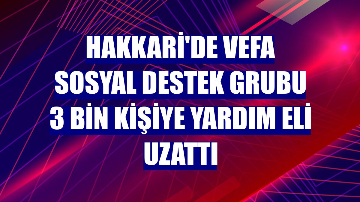 Hakkari'de Vefa Sosyal Destek Grubu 3 bin kişiye yardım eli uzattı
