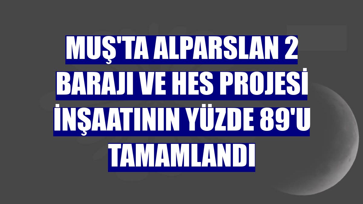 Muş'ta Alparslan 2 Barajı ve HES Projesi inşaatının yüzde 89'u tamamlandı