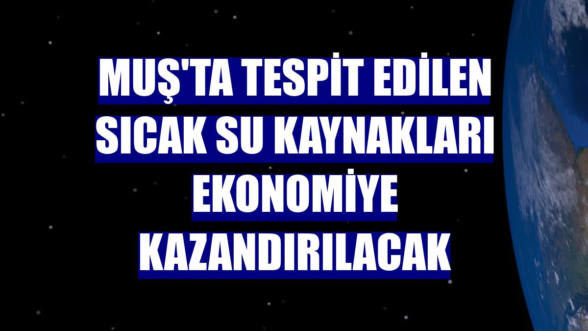 Muş'ta tespit edilen sıcak su kaynakları ekonomiye kazandırılacak