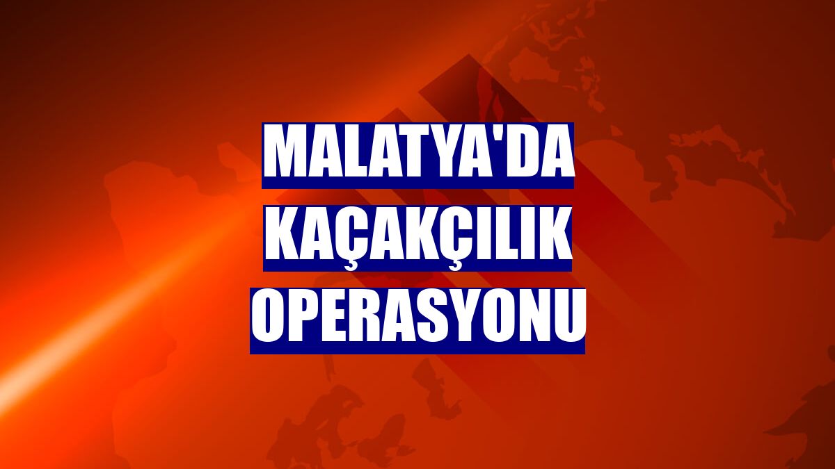 Malatya'da kaçakçılık operasyonu