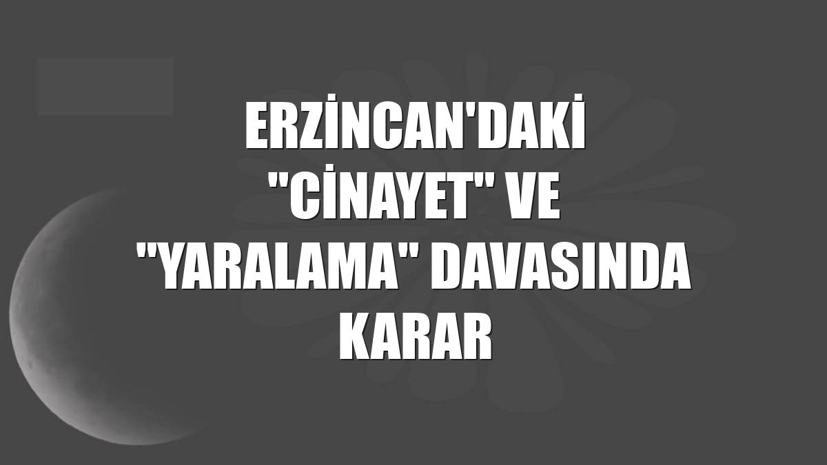 Erzincan'daki "cinayet" ve "yaralama" davasında karar