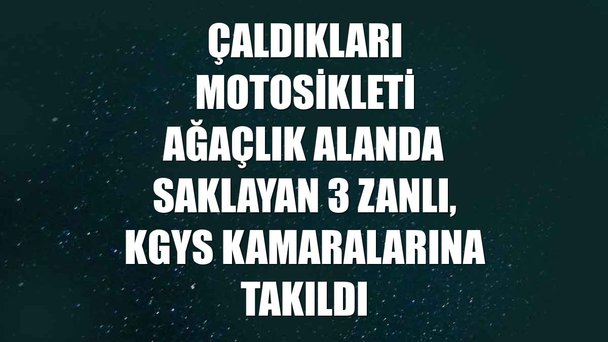 Çaldıkları motosikleti ağaçlık alanda saklayan 3 zanlı, KGYS kamaralarına takıldı