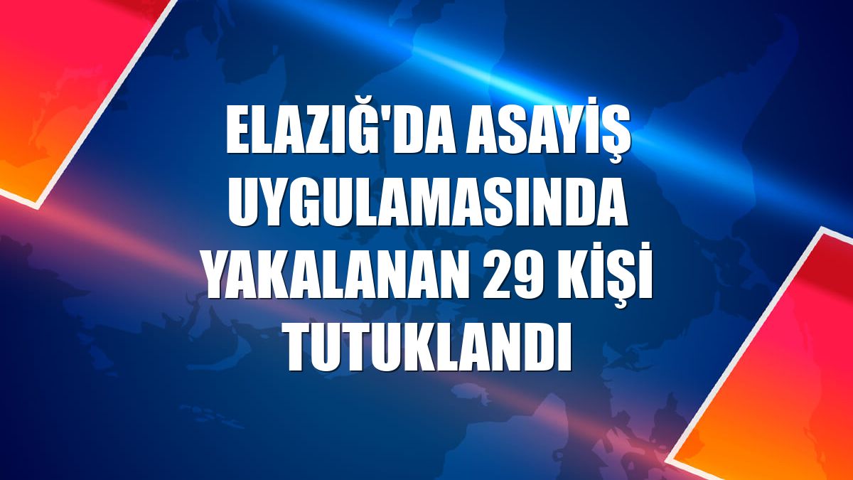 Elazığ'da asayiş uygulamasında yakalanan 29 kişi tutuklandı