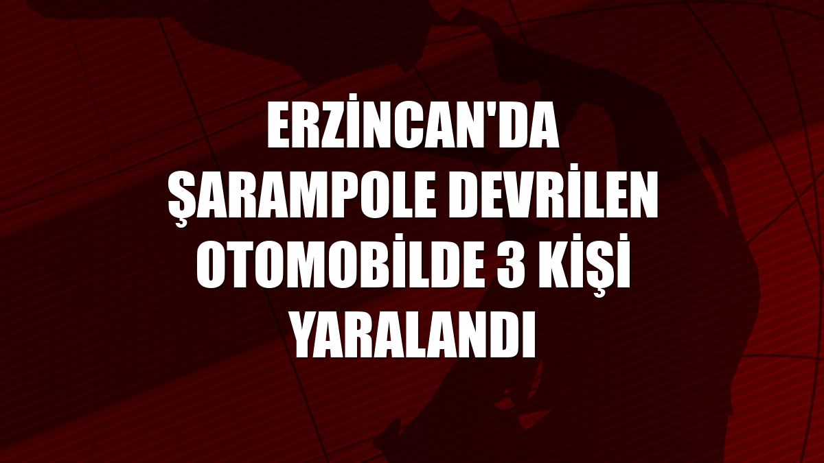Erzincan'da şarampole devrilen otomobilde 3 kişi yaralandı