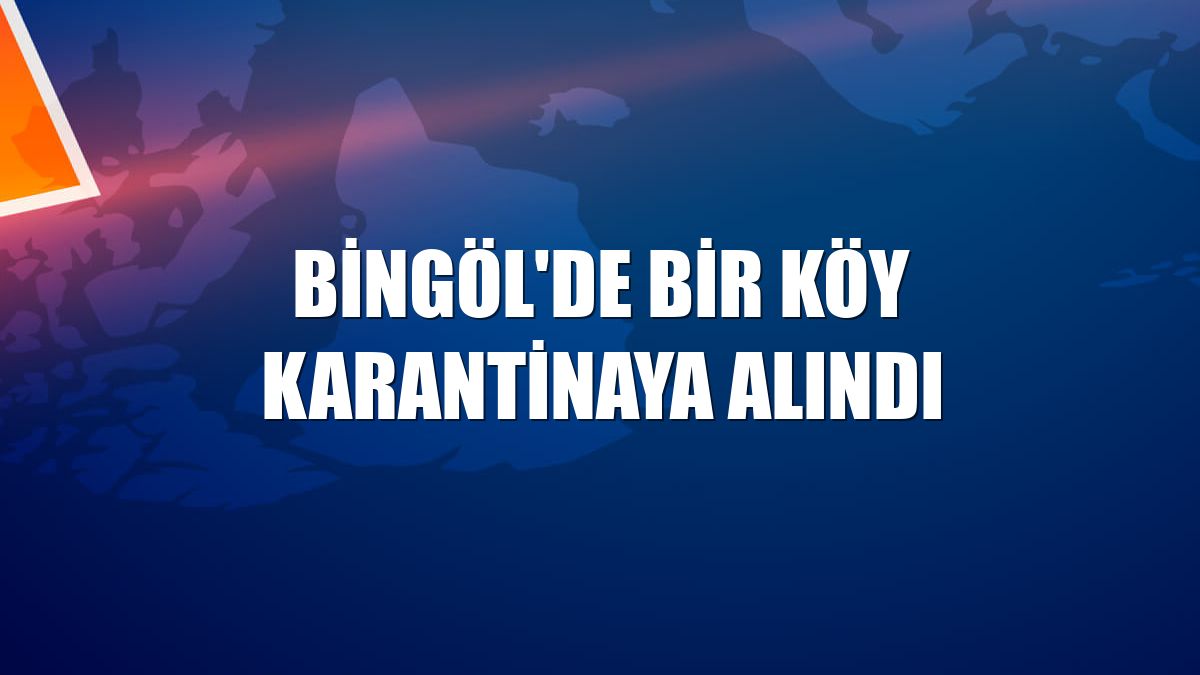 Bingöl'de bir köy karantinaya alındı