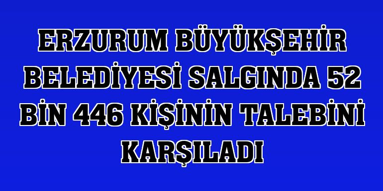 Erzurum Büyükşehir Belediyesi salgında 52 bin 446 kişinin talebini karşıladı