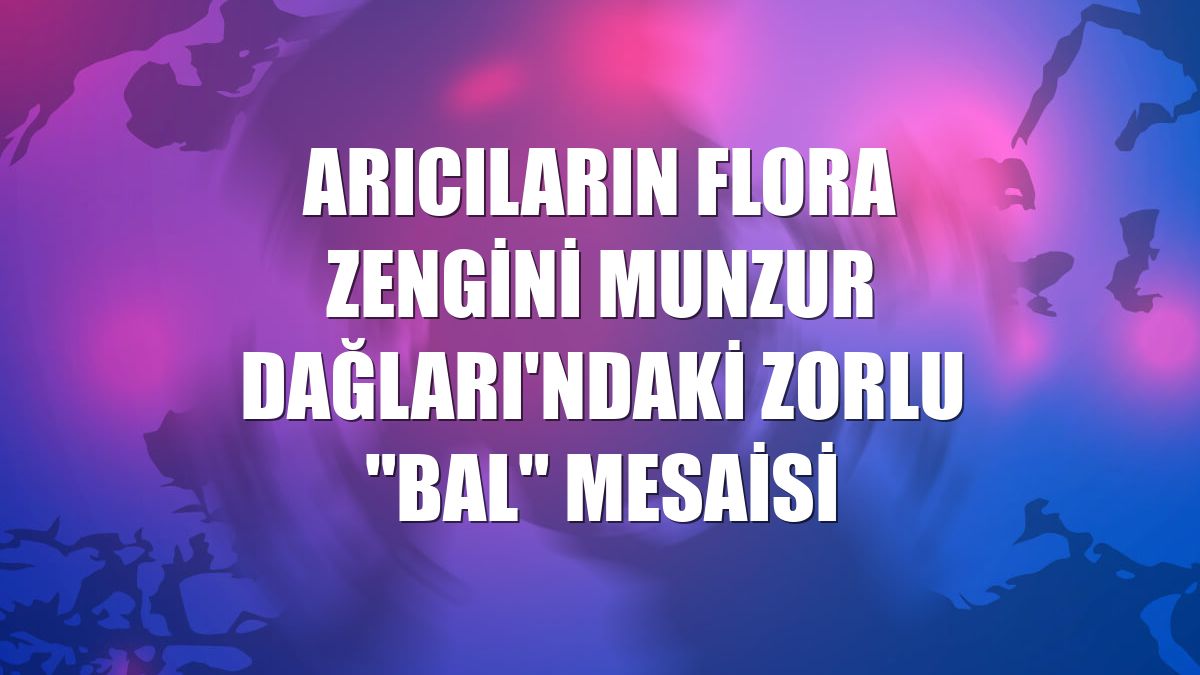 Arıcıların flora zengini Munzur Dağları'ndaki zorlu "bal" mesaisi
