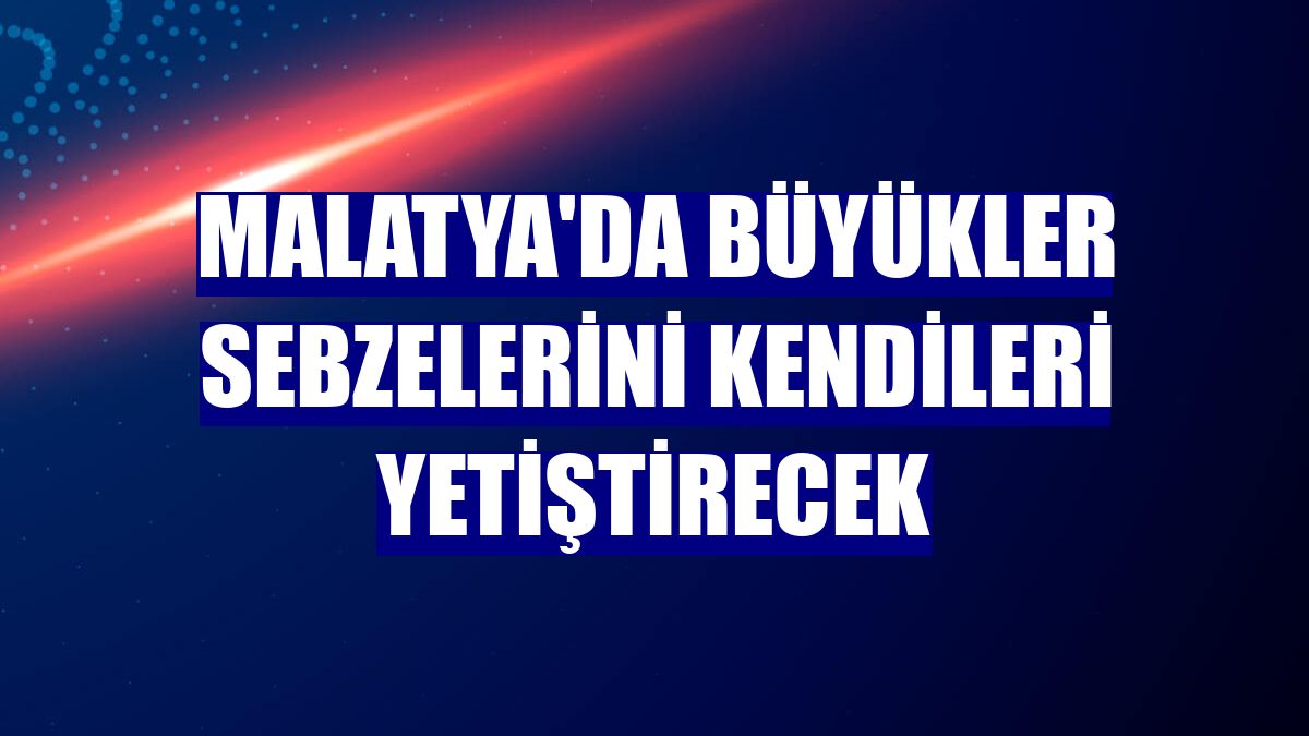 Malatya'da büyükler sebzelerini kendileri yetiştirecek