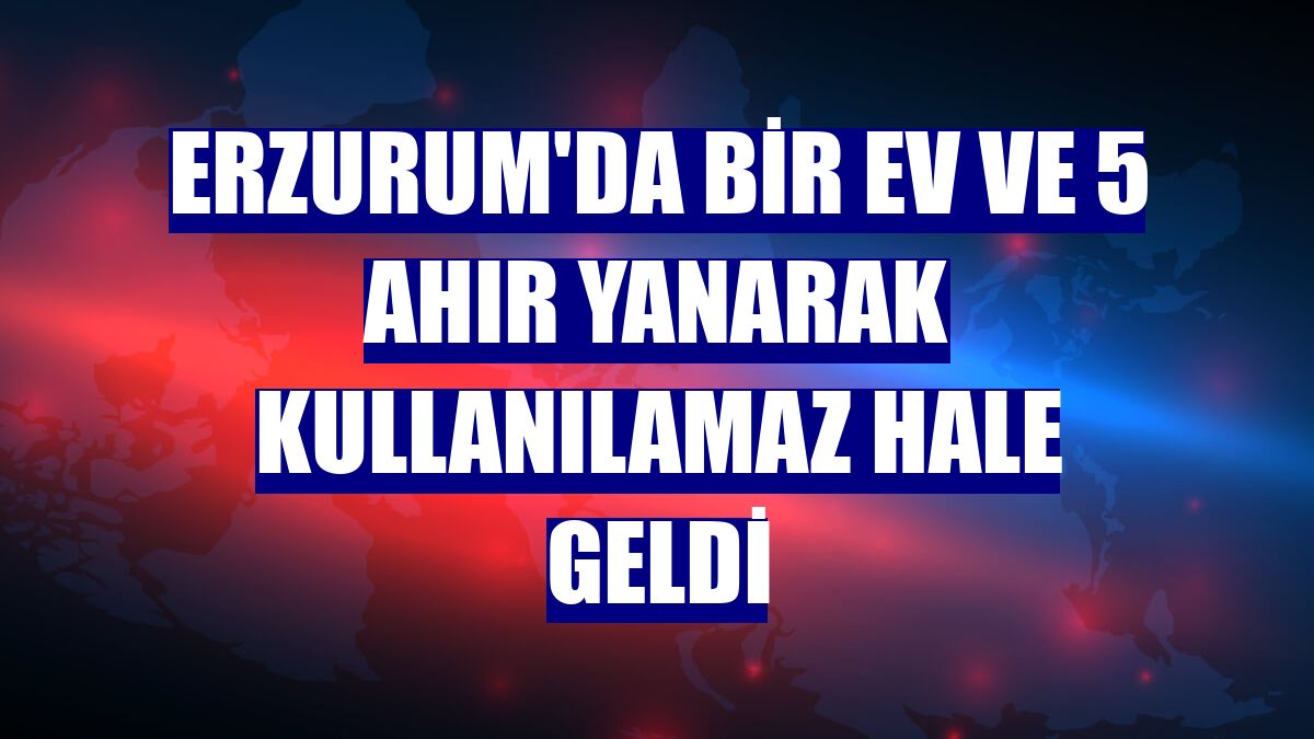 Erzurum'da bir ev ve 5 ahır yanarak kullanılamaz hale geldi