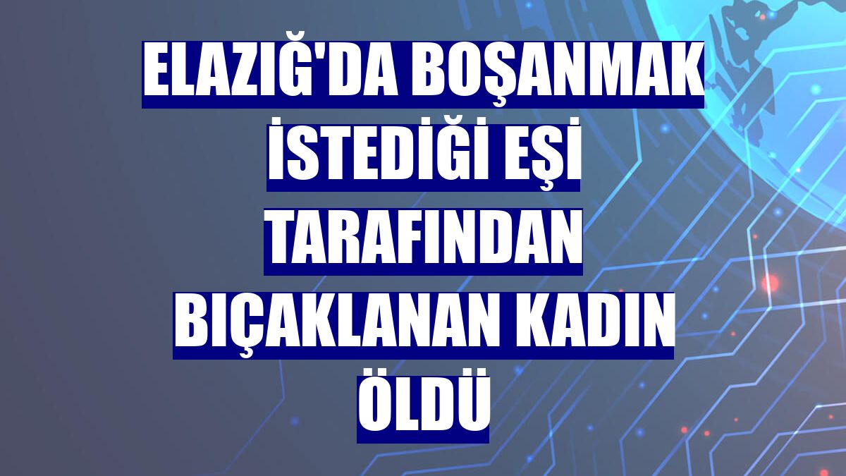 Elazığ'da boşanmak istediği eşi tarafından bıçaklanan kadın öldü