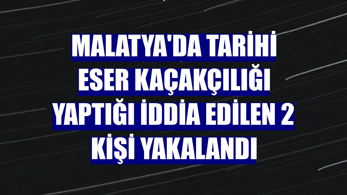 Malatya'da tarihi eser kaçakçılığı yaptığı iddia edilen 2 kişi yakalandı