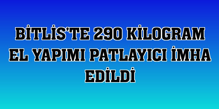 Bitlis'te 290 kilogram el yapımı patlayıcı imha edildi