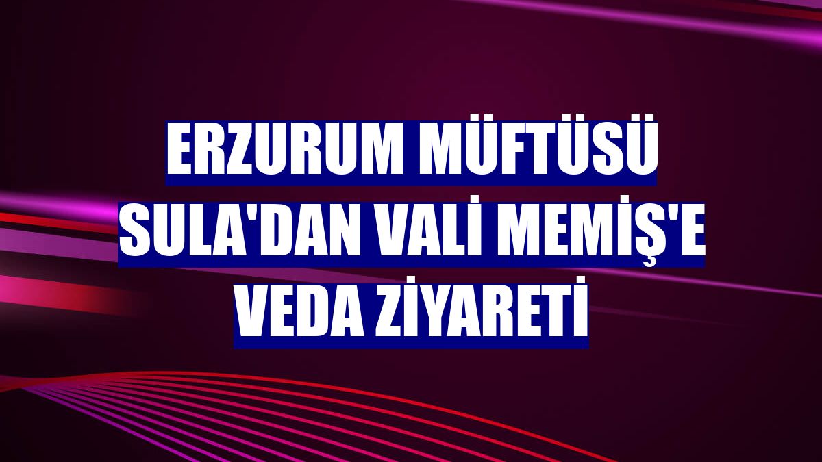 Erzurum Müftüsü Sula'dan Vali Memiş'e veda ziyareti