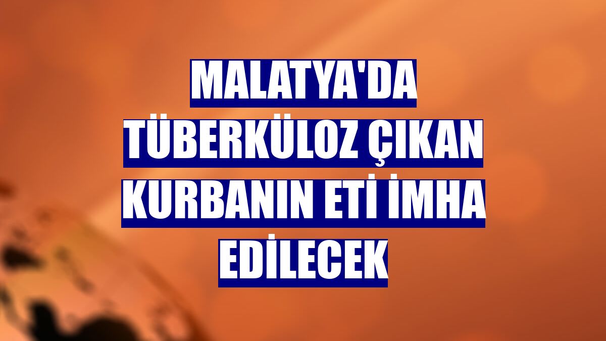 Malatya'da tüberküloz çıkan kurbanın eti imha edilecek