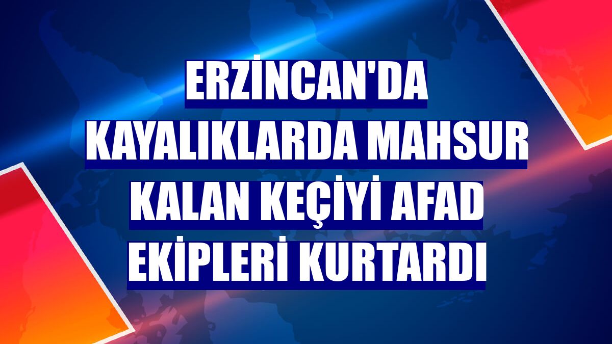 Erzincan'da kayalıklarda mahsur kalan keçiyi AFAD ekipleri kurtardı
