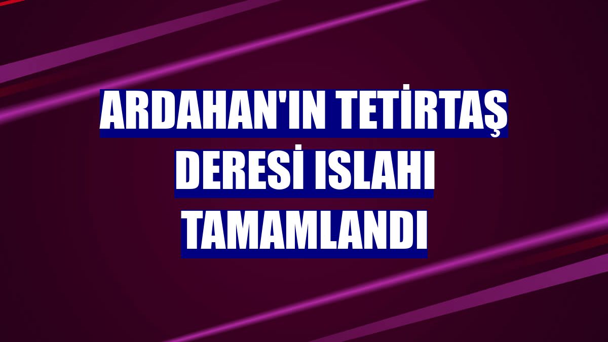 Ardahan'ın Tetirtaş Deresi ıslahı tamamlandı