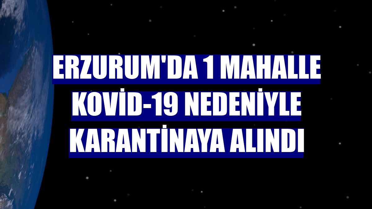 Erzurum'da 1 mahalle Kovid-19 nedeniyle karantinaya alındı