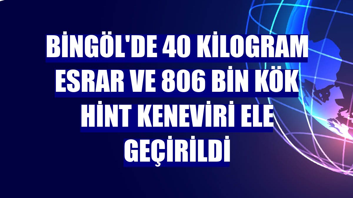Bingöl'de 40 kilogram esrar ve 806 bin kök Hint keneviri ele geçirildi