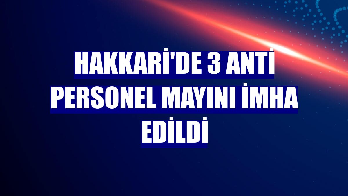 Hakkari'de 3 anti personel mayını imha edildi