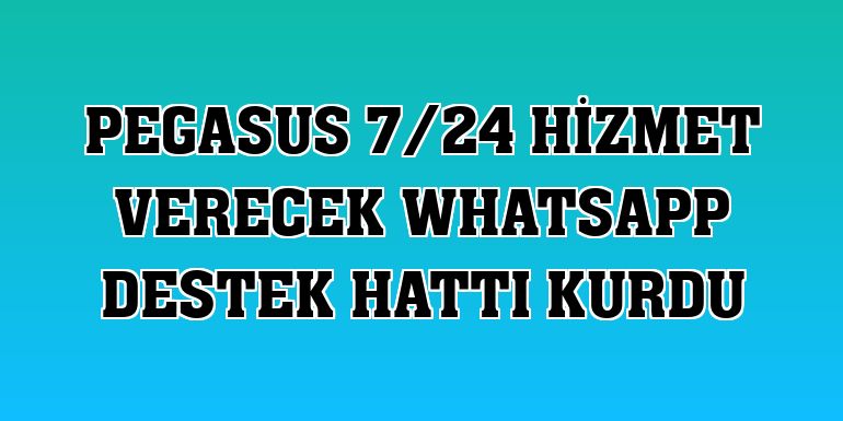 Pegasus 7/24 hizmet verecek WhatsApp destek hattı kurdu