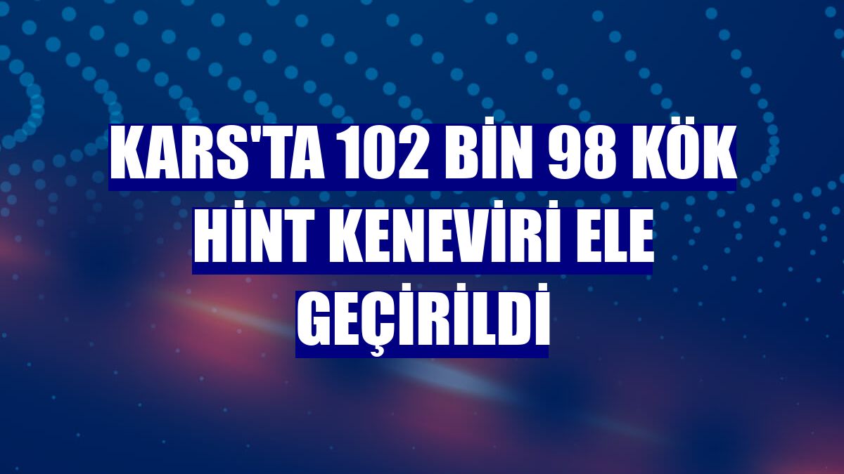 Kars'ta 102 bin 98 kök Hint keneviri ele geçirildi
