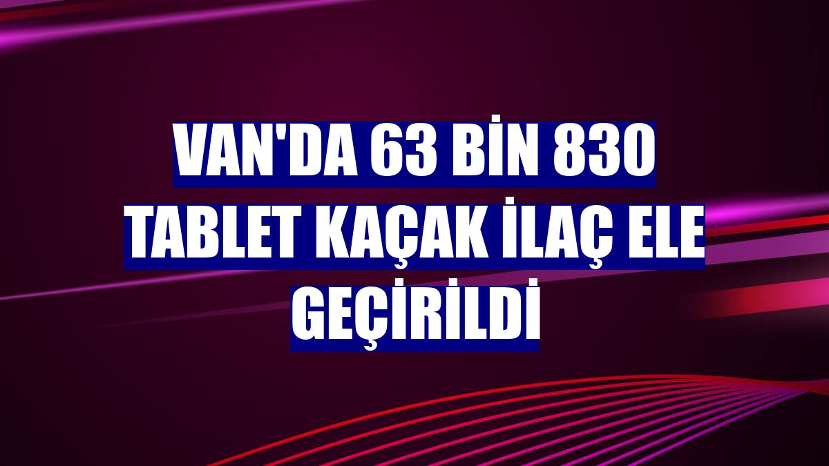 Van'da 63 bin 830 tablet kaçak ilaç ele geçirildi